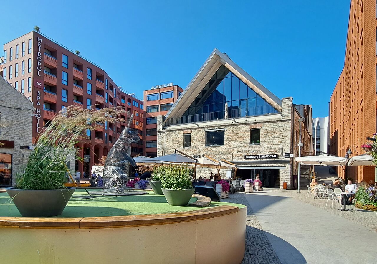 Rotermann Quarter in Tallinn, where a limestone industrial building meets modern glass architecture