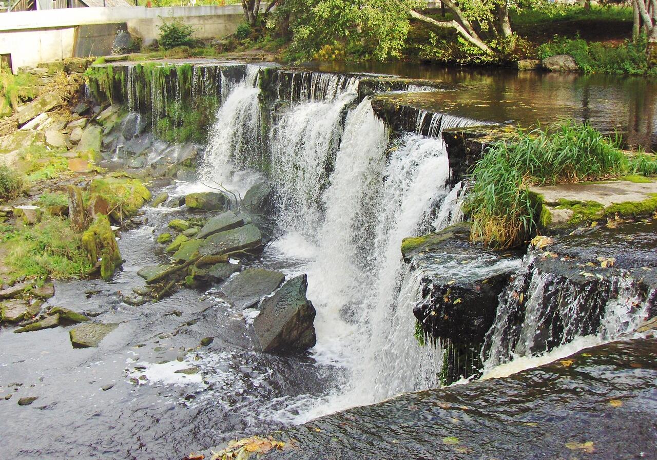 Keila-Joa waterfall cascading over limestone ledges