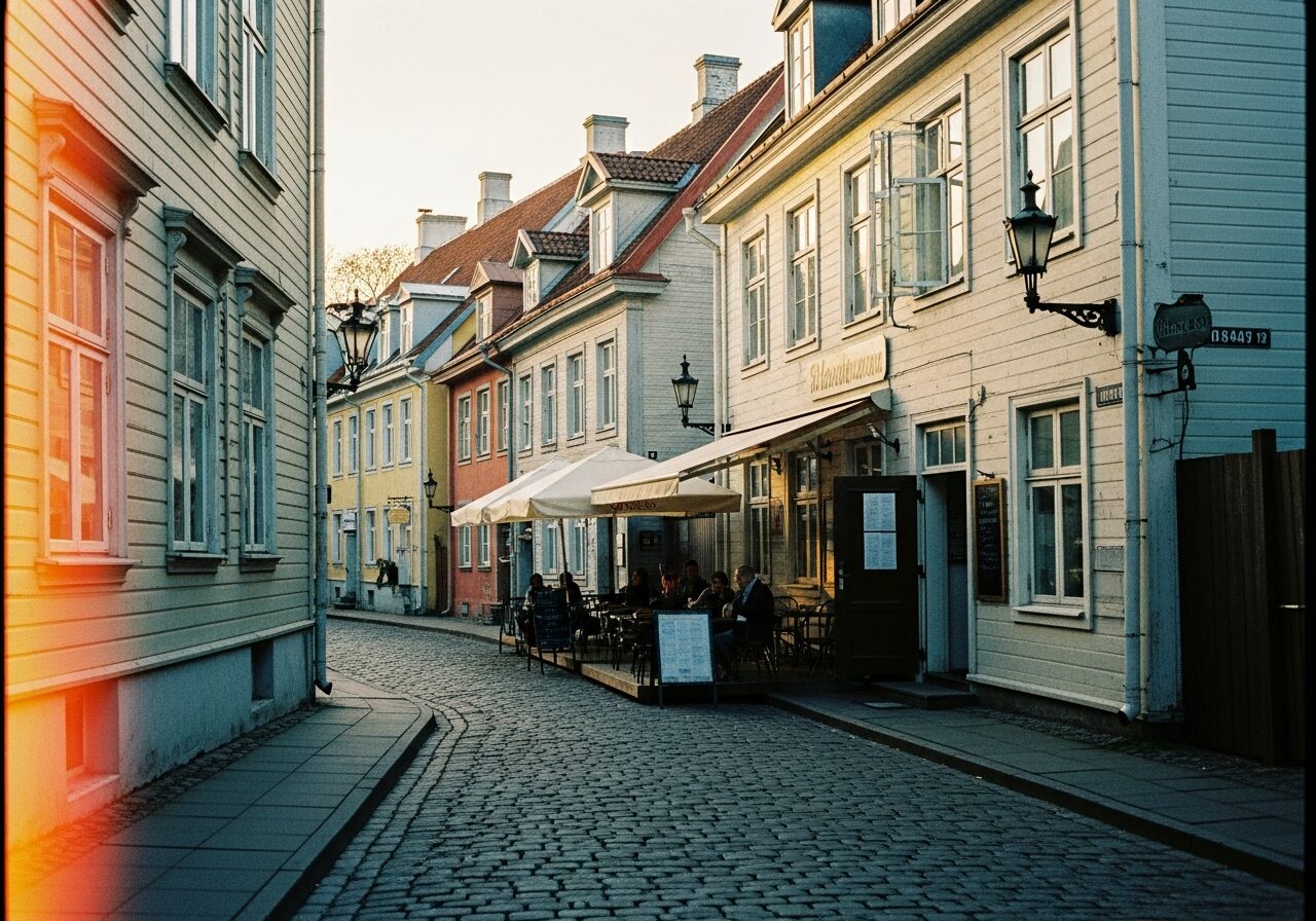 Creative quarter street life in Tallinn's Kalamaja district